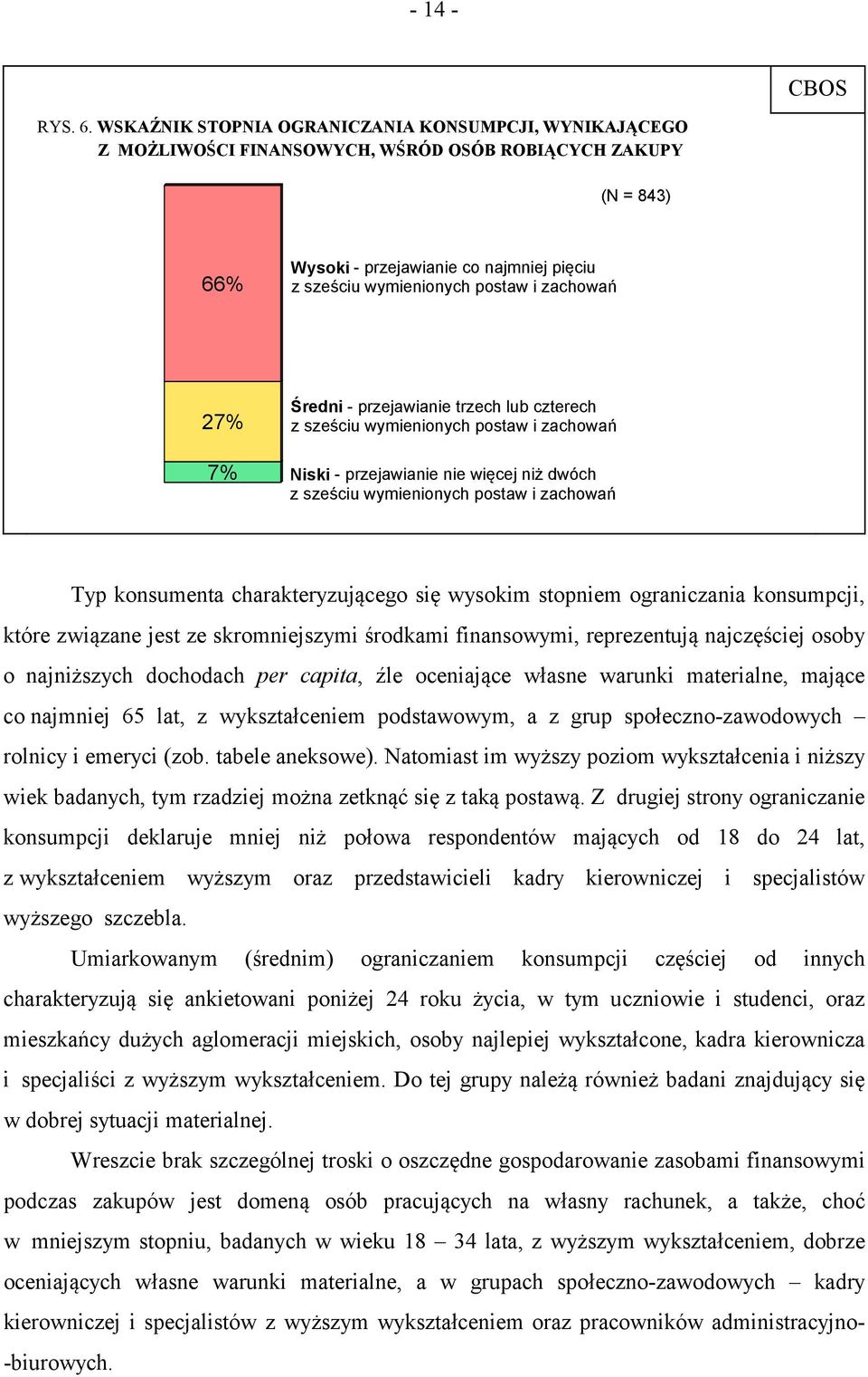 zachowań 27% 7% Średni - przejawianie trzech lub czterech z sześciu wymienionych postaw i zachowań Niski - przejawianie nie więcej niż dwóch z sześciu wymienionych postaw i zachowań Typ konsumenta