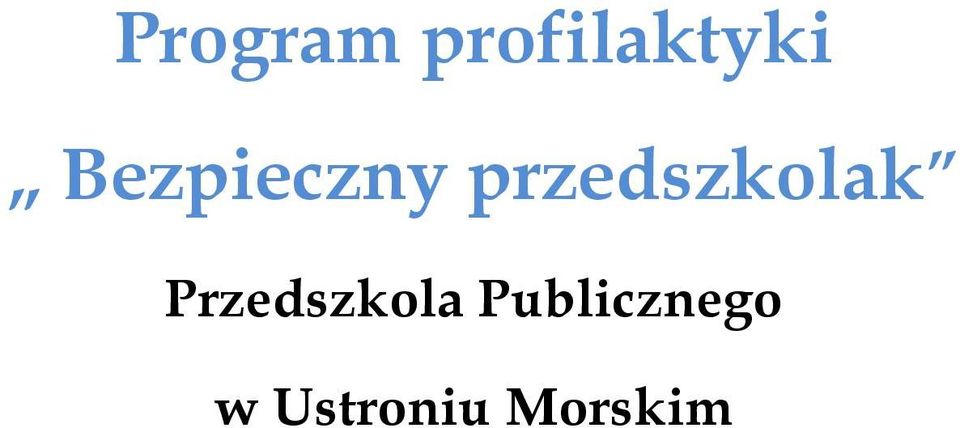 przedszkolak