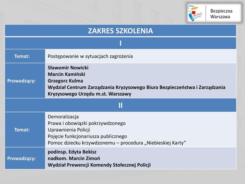 a i Zarządzania Kryzysowego Urzędu m.st.