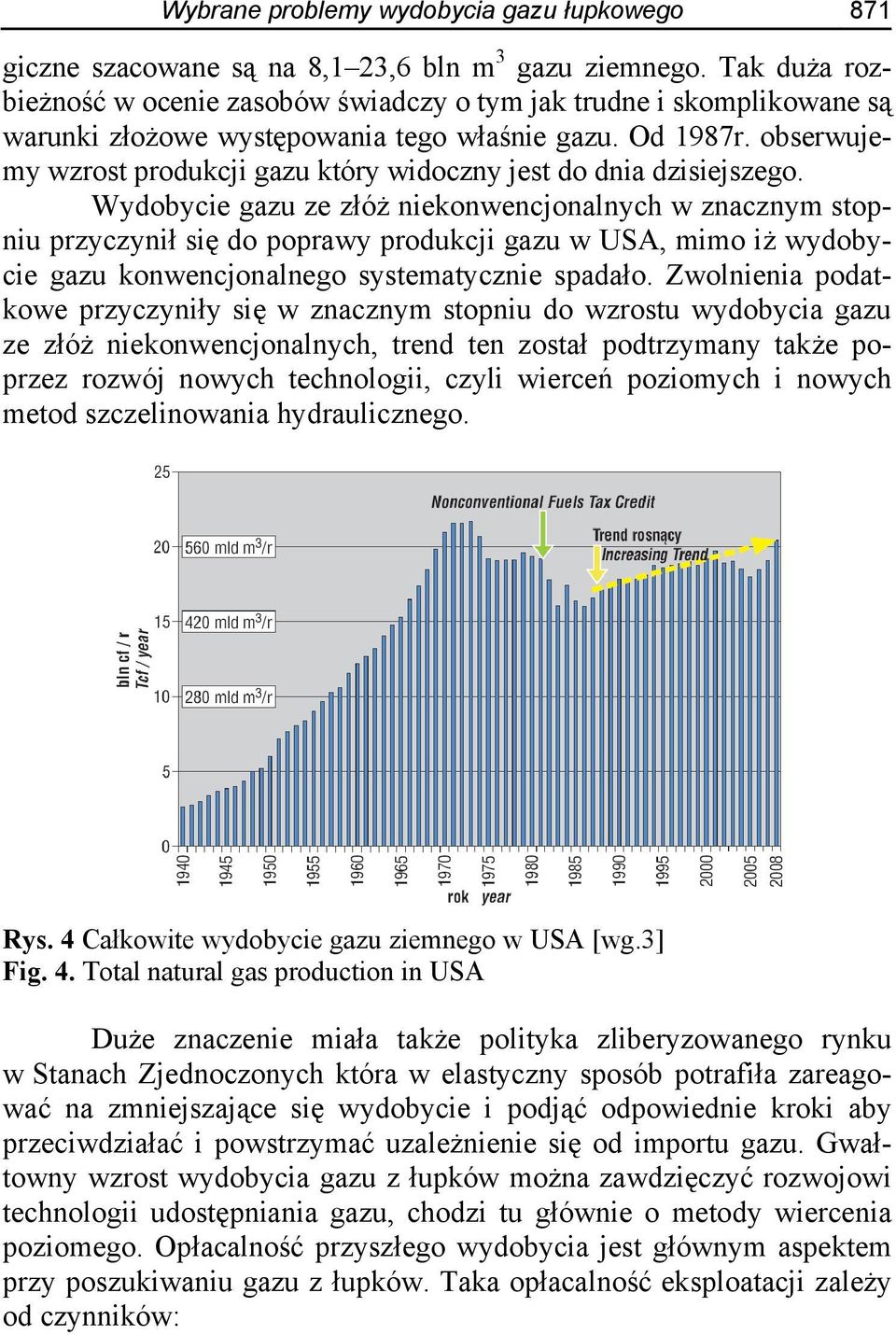 obserwujemy wzrost produkcji gazu który widoczny jest do dnia dzisiejszego.