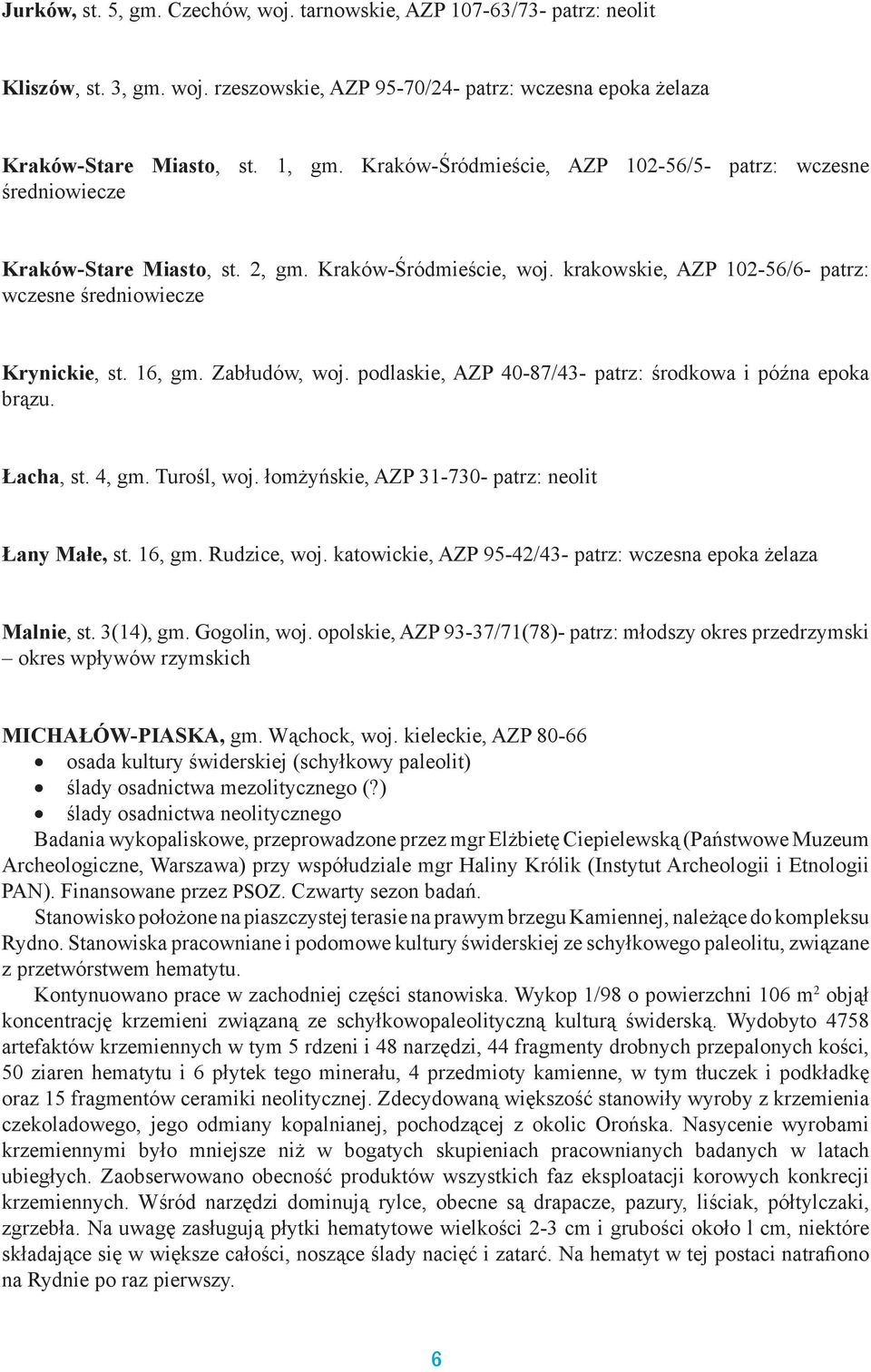 Zabłudów, woj. podlaskie, AZP 40-87/43- patrz: środkowa i późna epoka brązu. Łacha, st. 4, gm. Turośl, woj. łomżyńskie, AZP 31-730- patrz: neolit Łany Małe, st. 16, gm. Rudzice, woj.