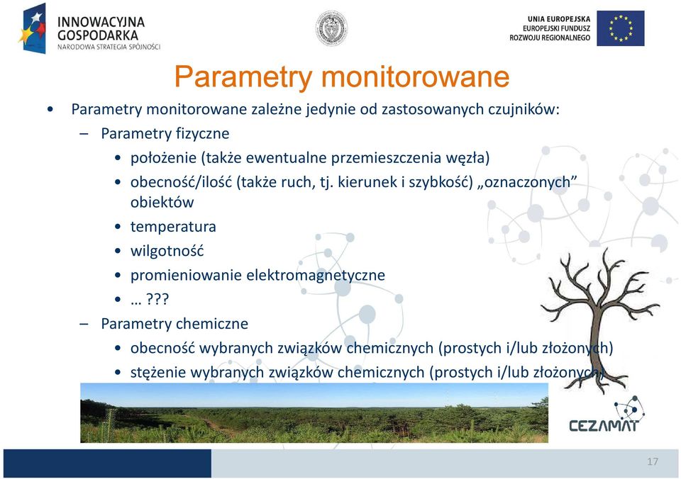 kierunek i szybkość) oznaczonych obiektów temperatura wilgotność promieniowanie elektromagnetyczne?