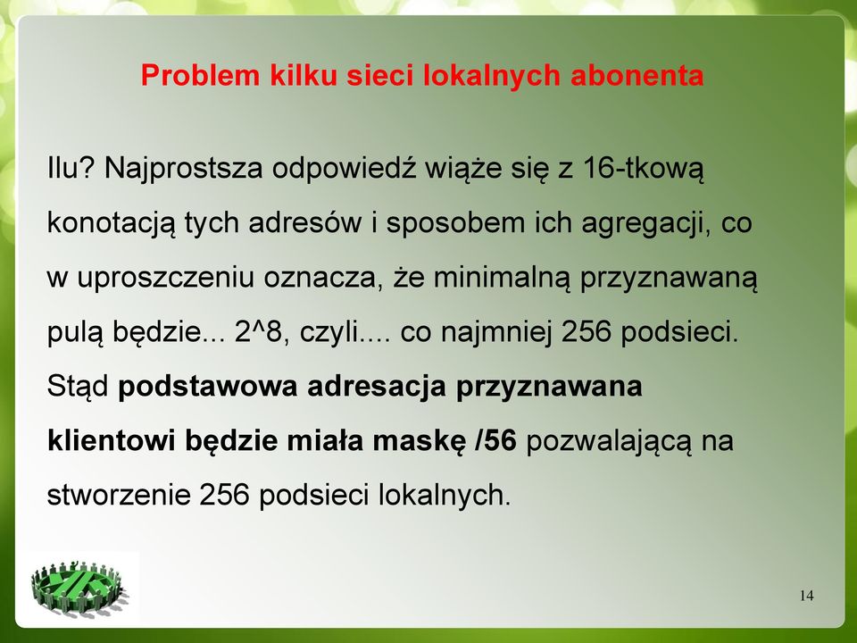 co w uproszczeniu oznacza, że minimalną przyznawaną pulą będzie... 2^8, czyli.