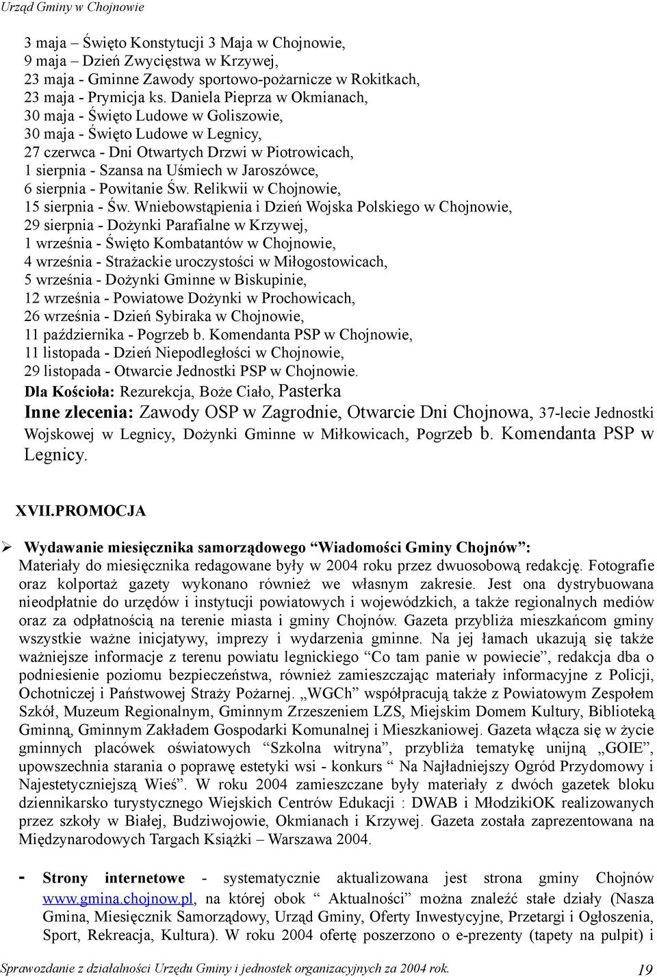 sierpnia - Powitanie Św. Relikwii w Chojnowie, 15 sierpnia - Św.