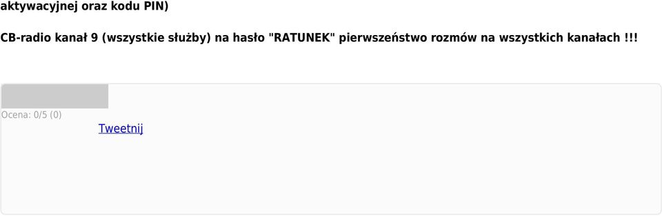 "RATUNEK" pierwszeństwo rozmów na