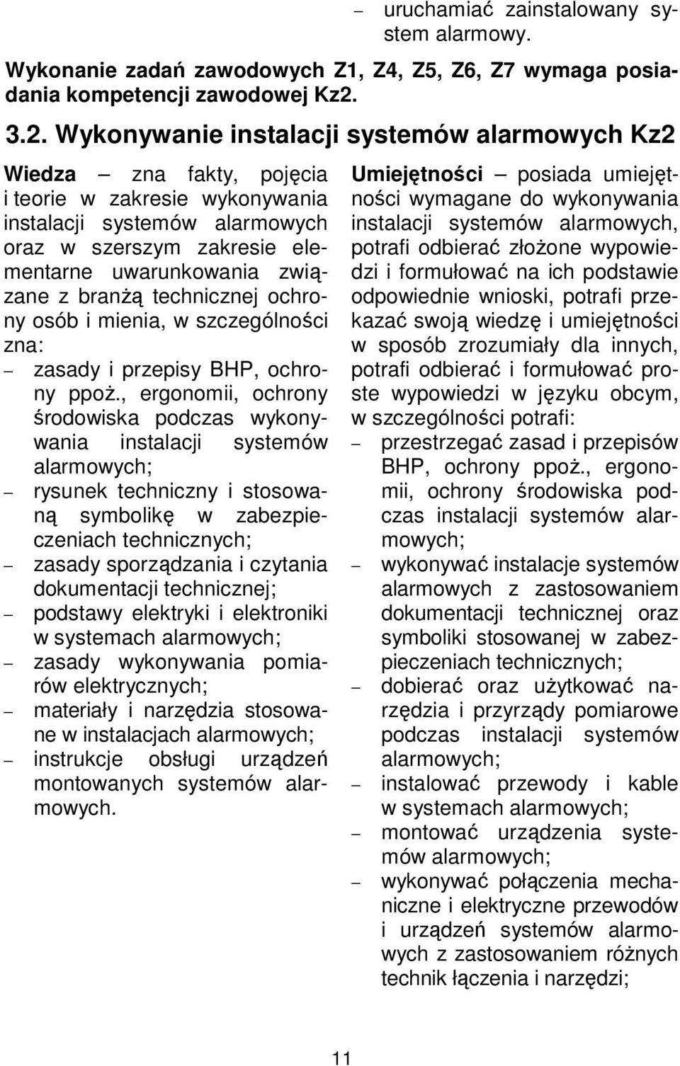 związane z branżą technicznej ochrony osób i mienia, w szczególności zna: zasady i przepisy BHP, ochrony ppoż.