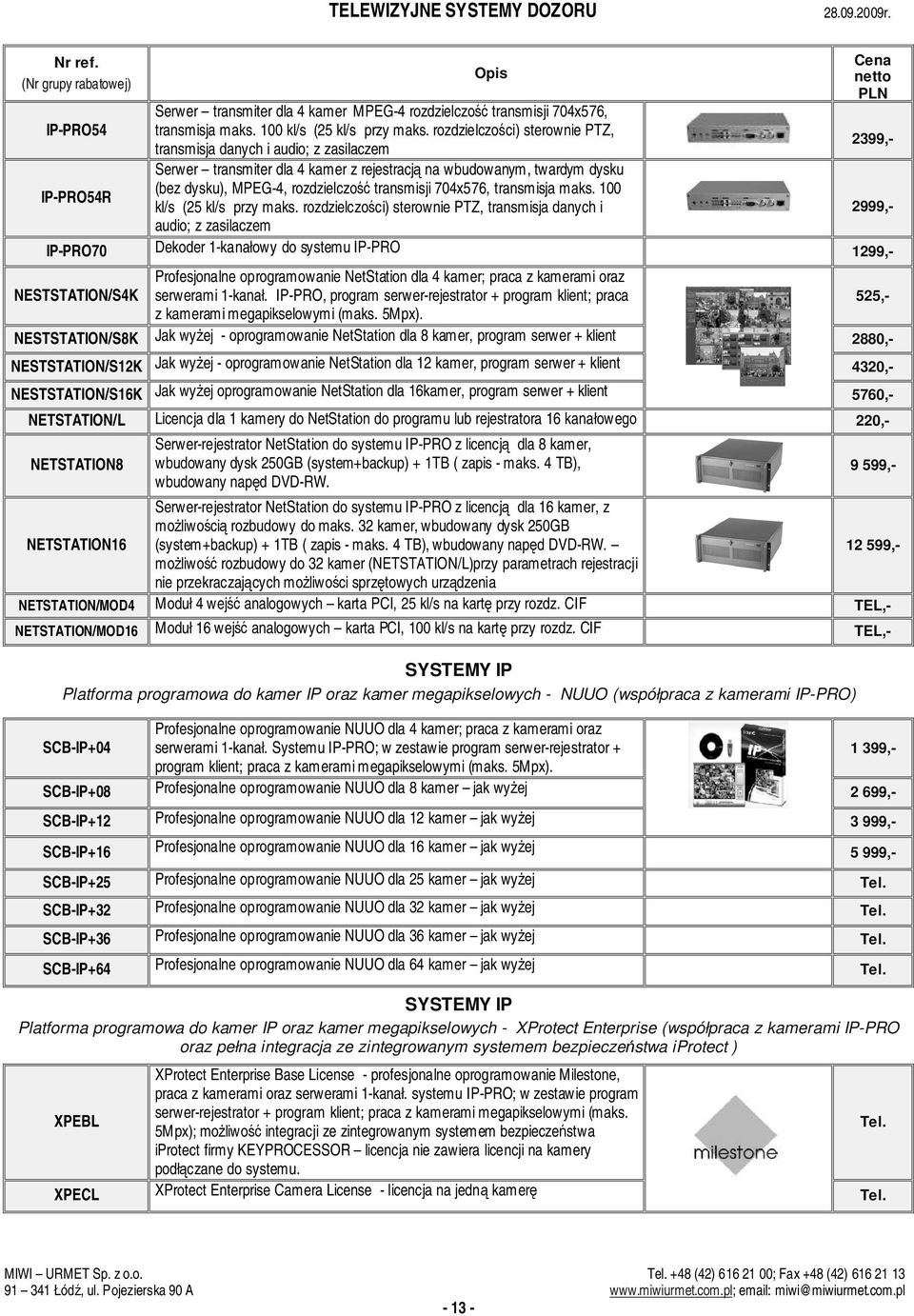 transmisja maks. 100 kl/s (25 kl/s przy maks.