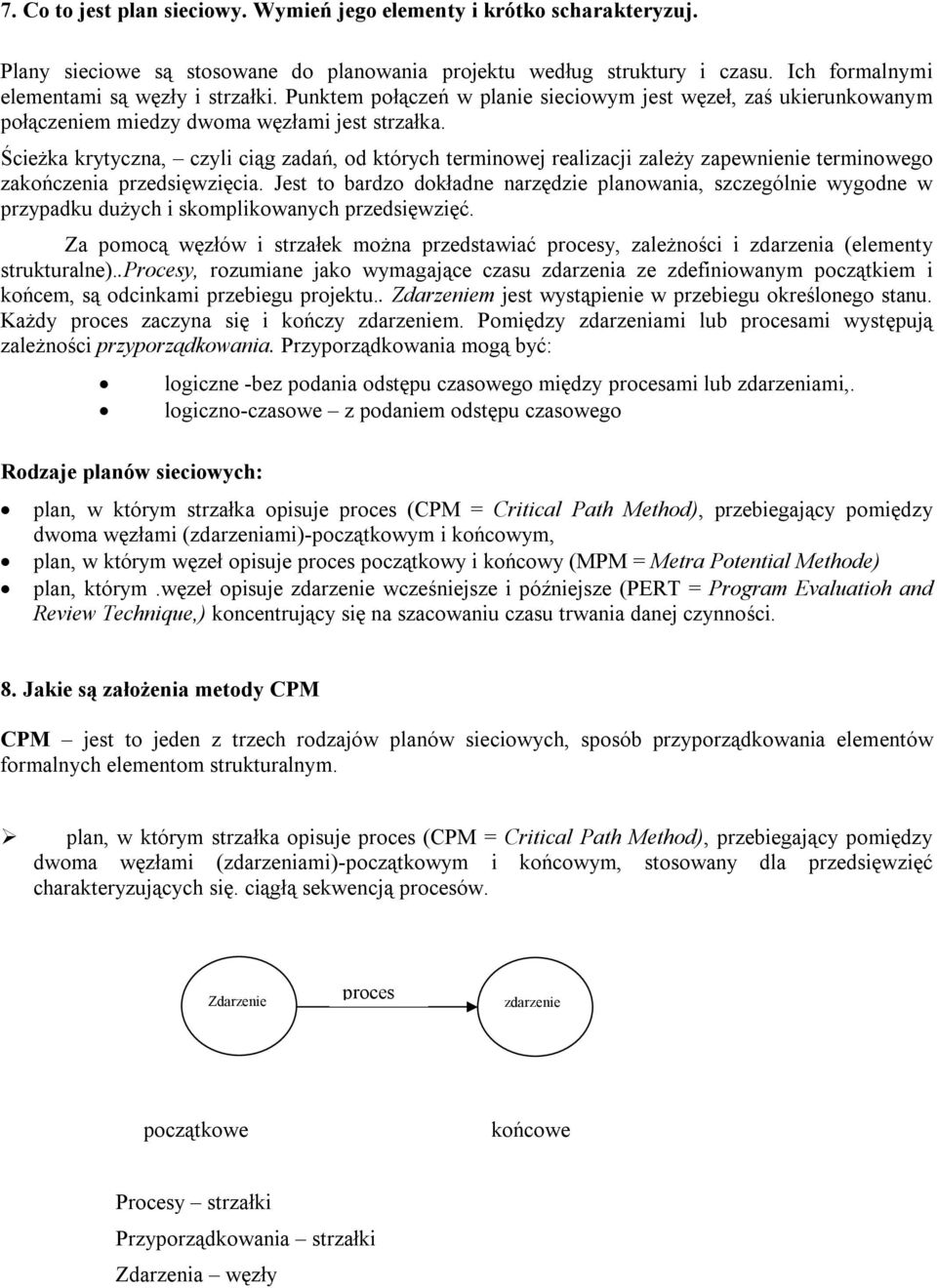 Ścieżka krytyczna, czyli ciąg zadań, od których terminowej realizacji zależy zapewnienie terminowego zakończenia przedsięwzięcia.