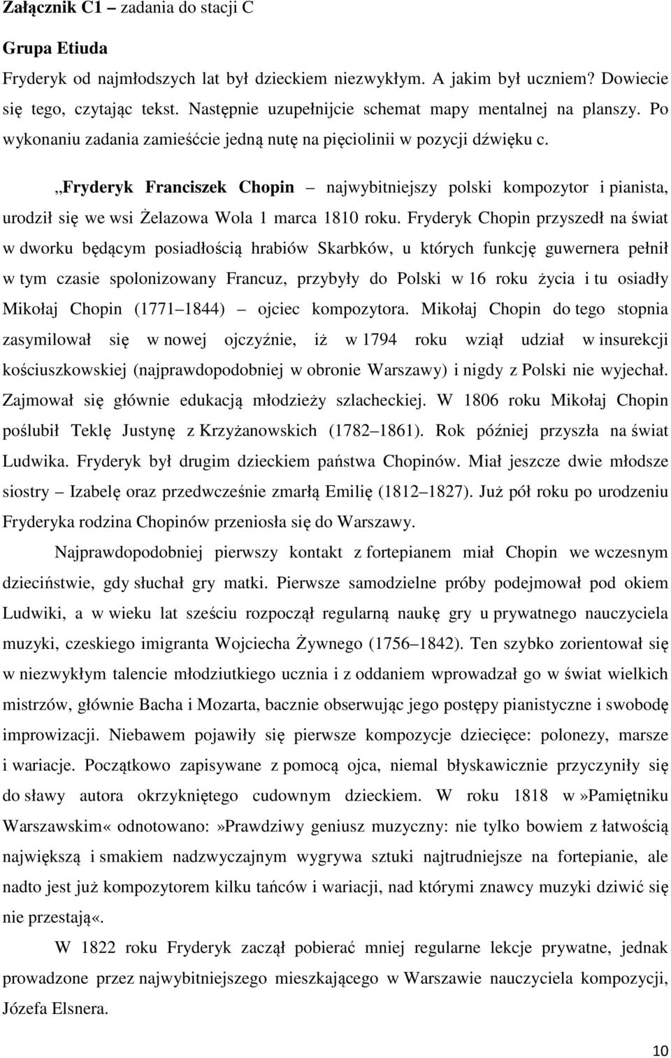 Fryderyk Franciszek Chopin najwybitniejszy polski kompozytor i pianista, urodził się we wsi Żelazowa Wola 1 marca 1810 roku.