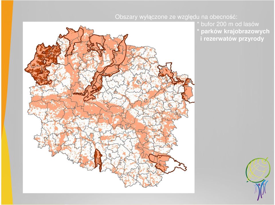 bufor 200 m od lasów *