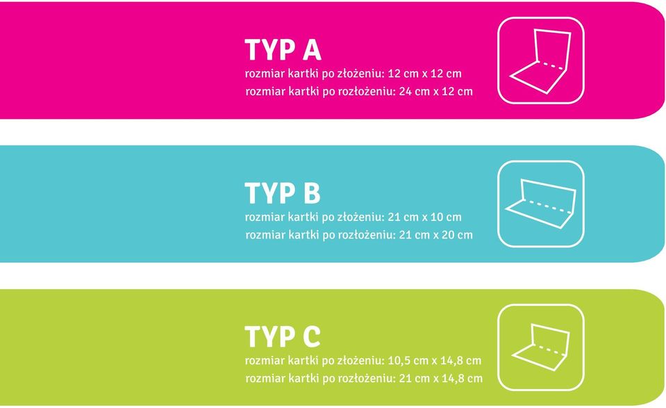 cm rozmiar kartki po rozłożeniu: 21 cm x 20 cm TYP C rozmiar kartki po