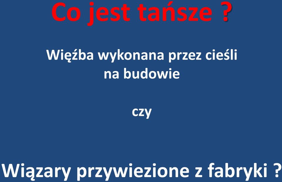 cieśli na budowie czy