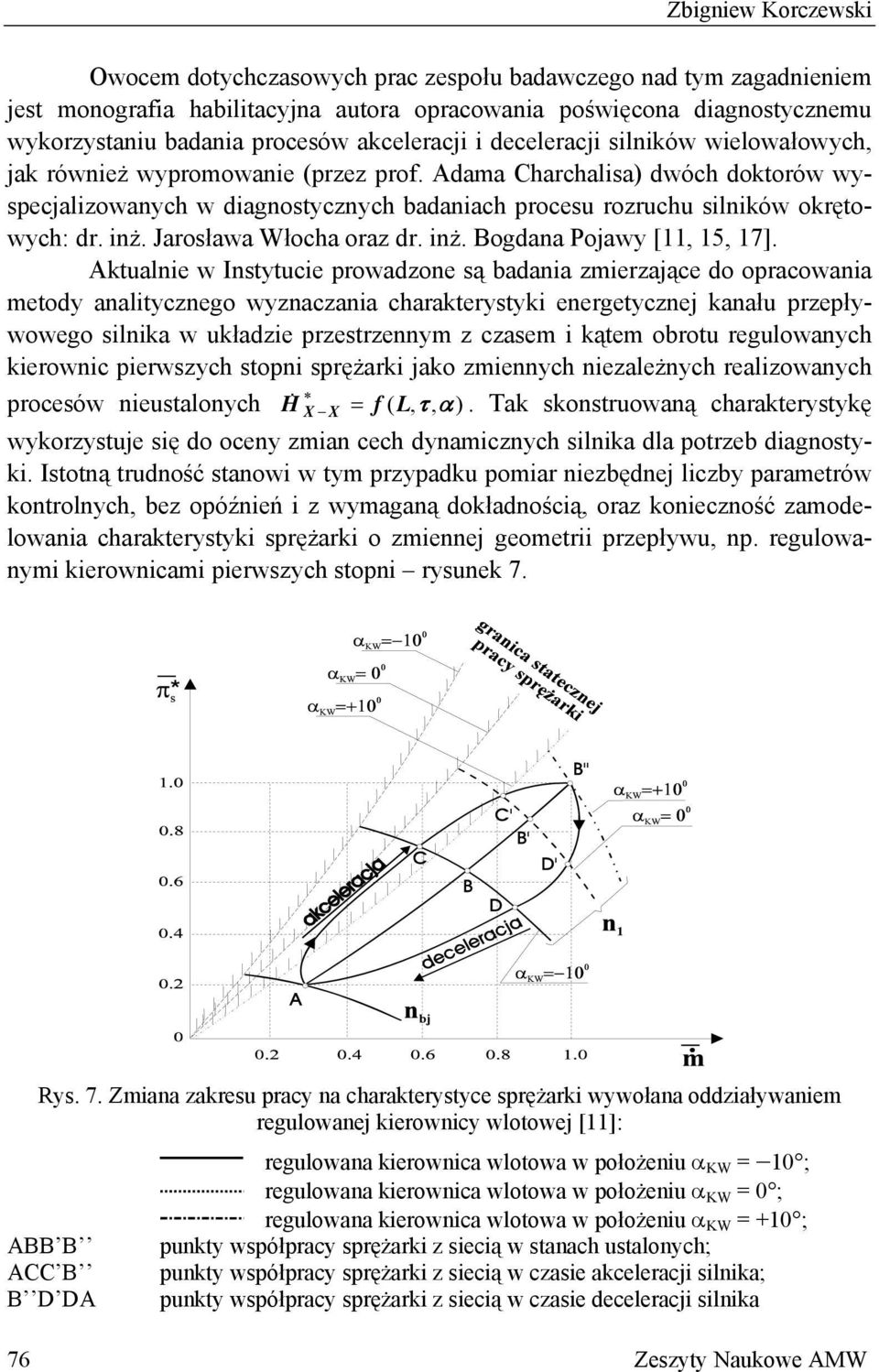 Adama Charchalisa) dwóch doktorów wyspecjalizowanych w diagnostycznych badaniach procesu rozruchu silników okrętowych: dr. inż. Jarosława Włocha oraz dr. inż. Bogdana Pojawy [11, 15, 17].