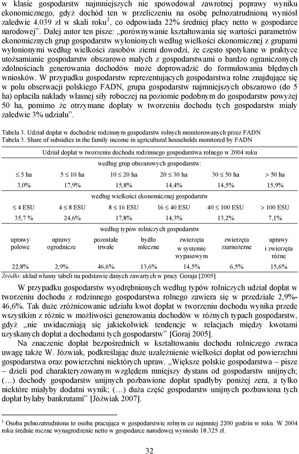 Dalej autor ten pisze: porównywanie kształtowania się wartości parametrów ekonomicznych grup gospodarstw wyłonionych według wielkości ekonomicznej z grupami wyłonionymi według wielkości zasobów ziemi