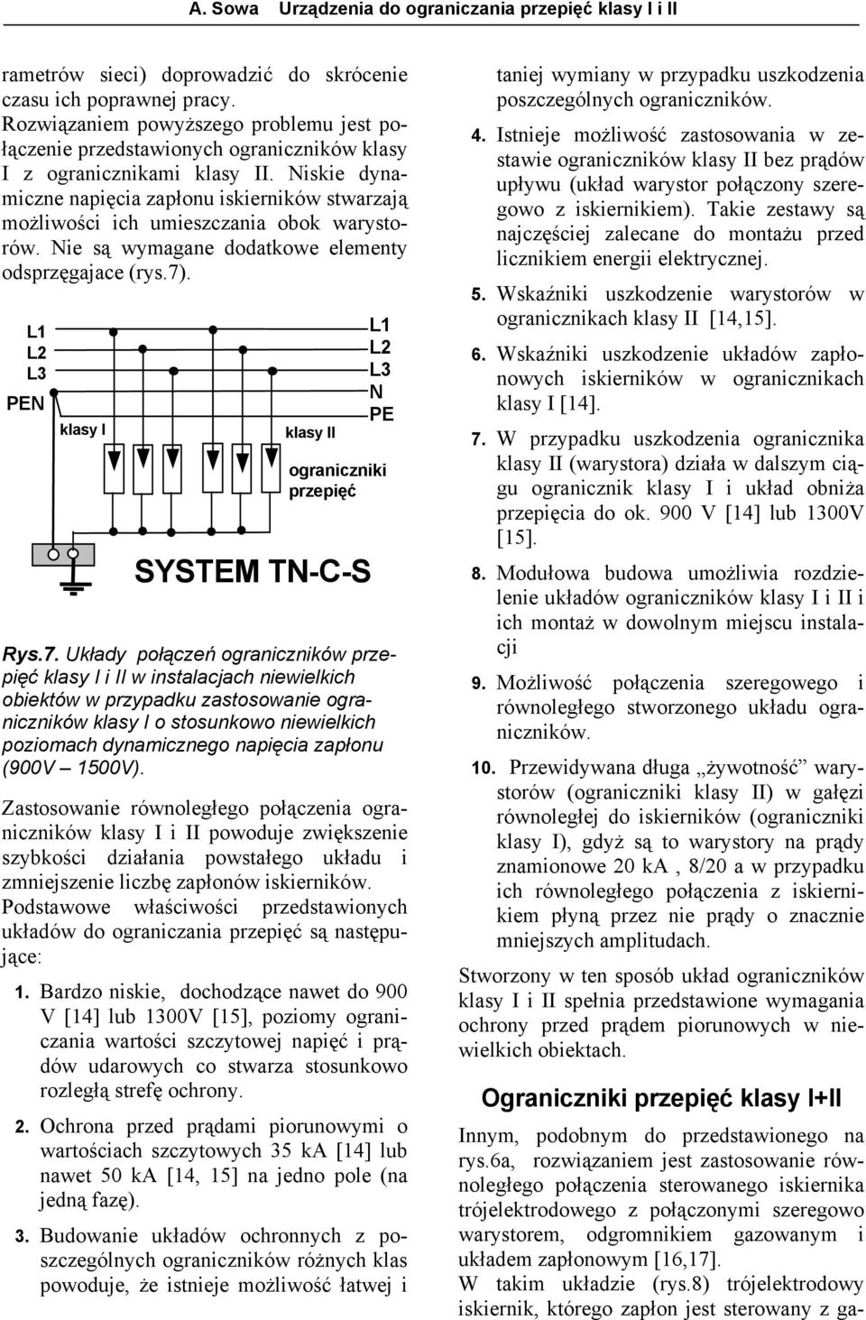 . klasy I klasy II ograniczniki przepięć SYSTEM T-C-S Rys.7.