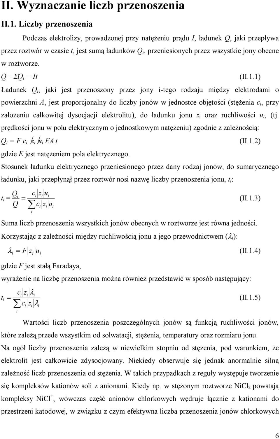 Q= ΣQ = It (II.1.