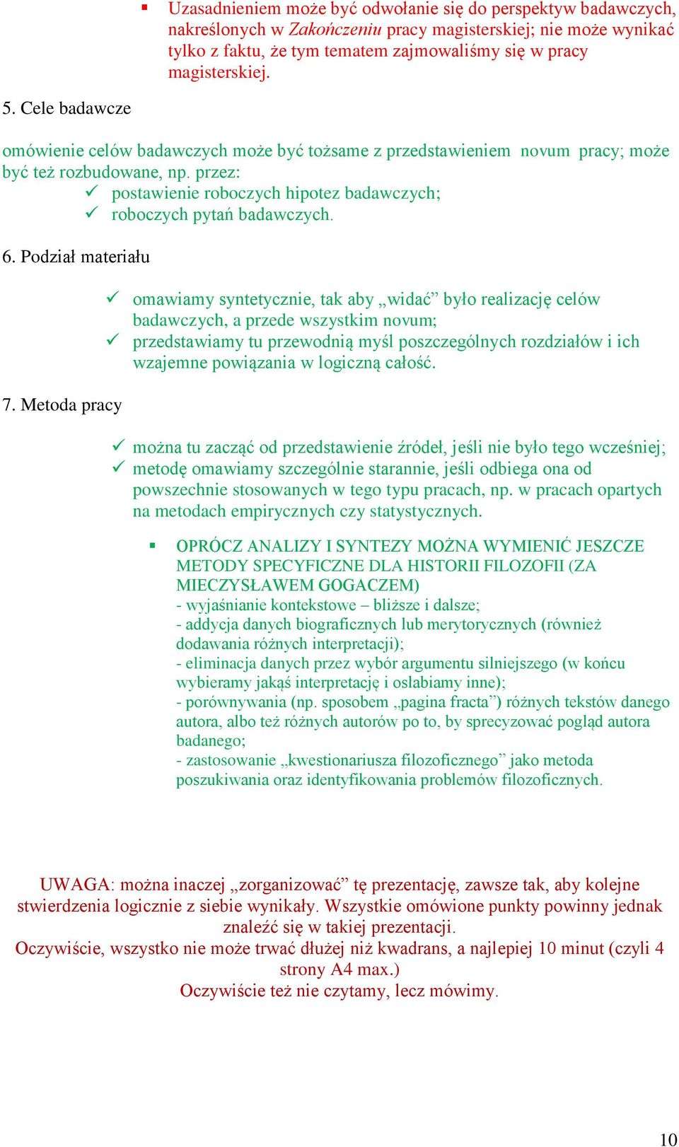 Podział materiału 7.