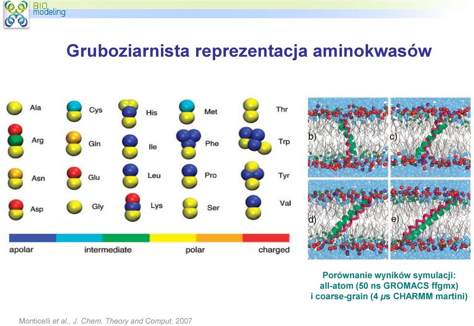 GROMACS ffgmx) i coarse-grain (4 μs CHARMM