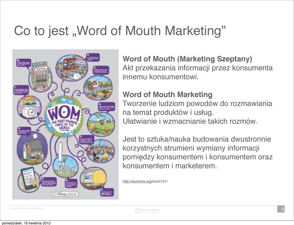 Word of Mouth Marketing Tworzenie ludziom powodów do rozmawiania na temat produktów i usług.