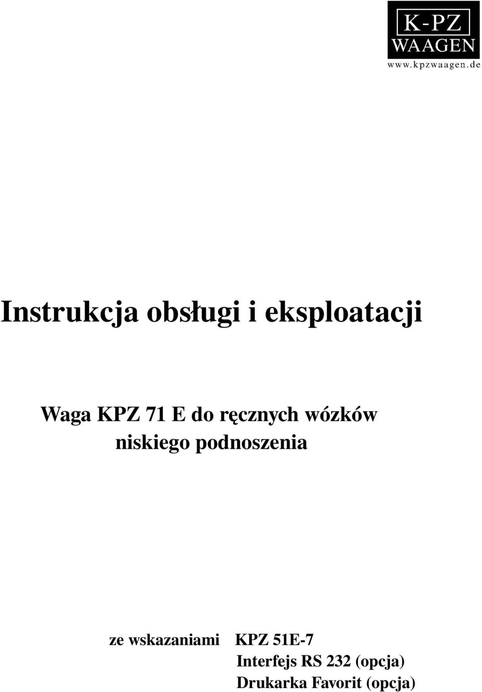 podnoszenia ze wskazaniami KPZ 51E 7