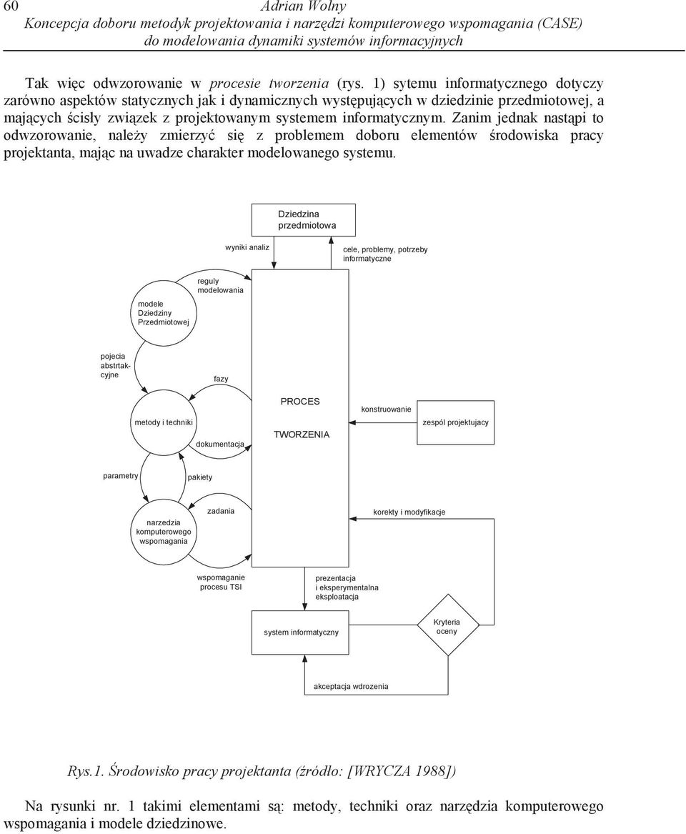 Zanim jednak nast pi to odwzorowanie, nale y zmierzy si z problemem doboru elementów rodowiska pracy projektanta, maj c na uwadze charakter modelowanego systemu.