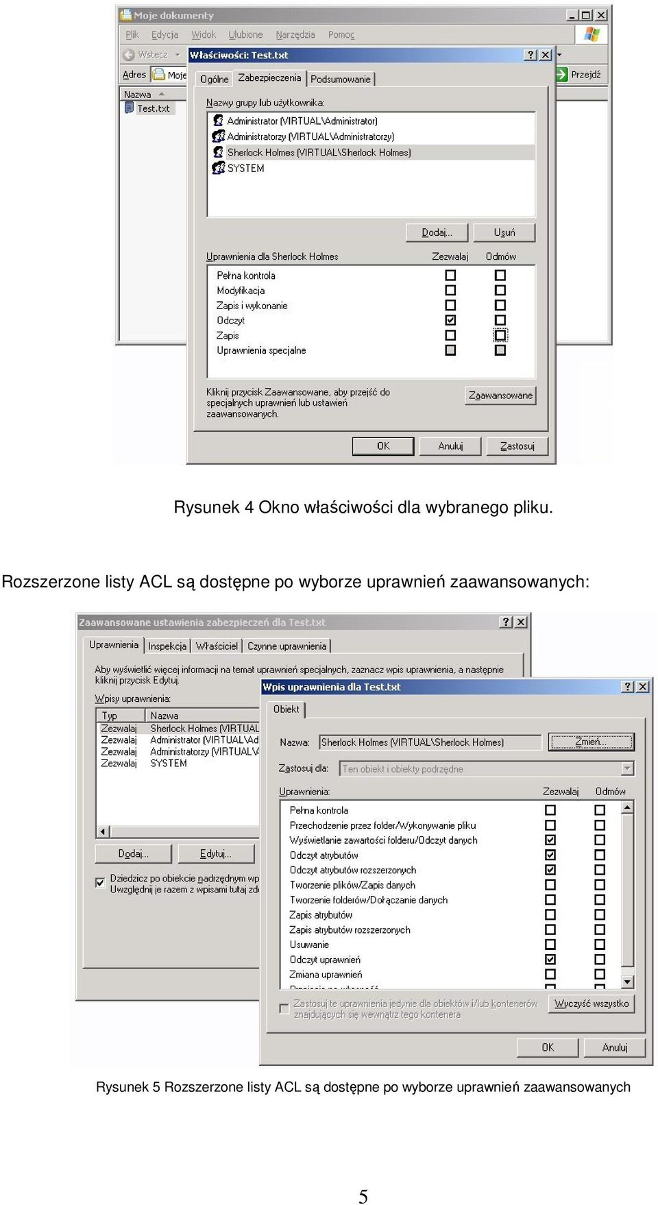 uprawnień zaawansowanych: Rysunek 5  uprawnień