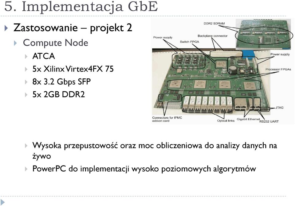 2 Gbps SFP 5x 2GB DDR2 Wysoka przepustowość oraz moc