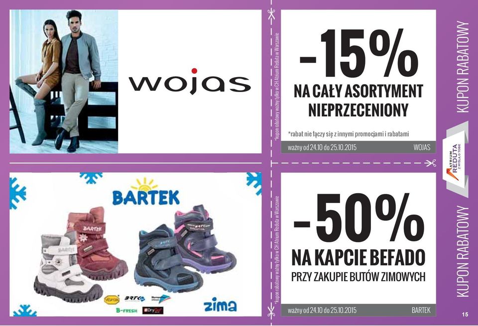 WOJAS 50% NA KAPCIE BEFADO PRZY ZAKUPIE BUTÓW