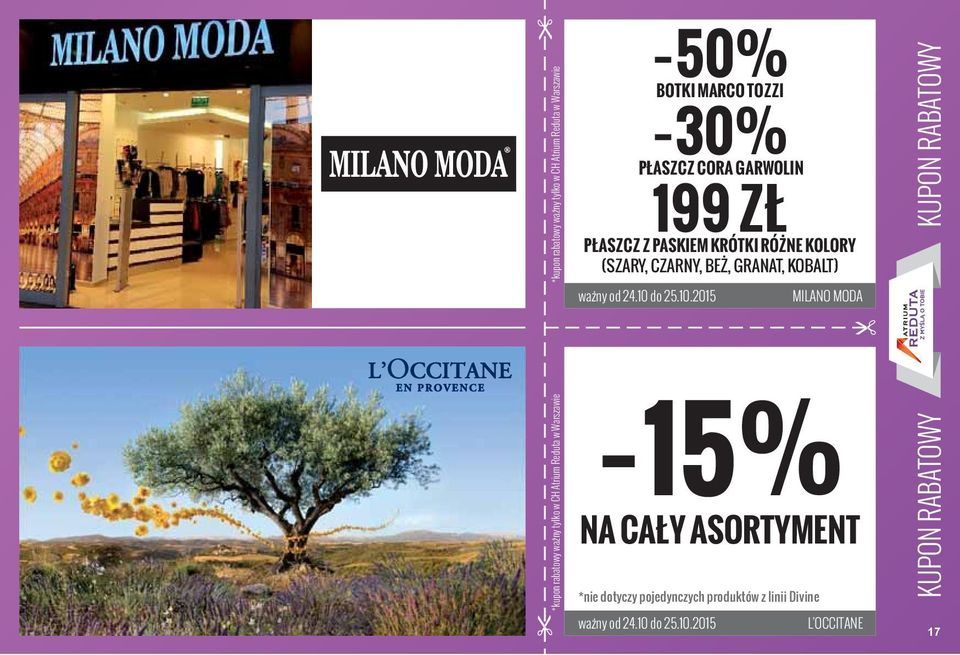 15% NA CAŁY ASORTYMENT *nie dotyczy pojedynczych produktów z