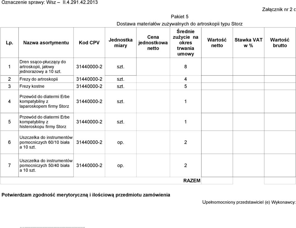 5 Przewód do diatermi Erbe 4 kompatybilny z 31440000-2 szt. 1 laparoskopem firmy Storz Przewód do diatermi Erbe 5 kompatybilny z 31440000-2 szt.