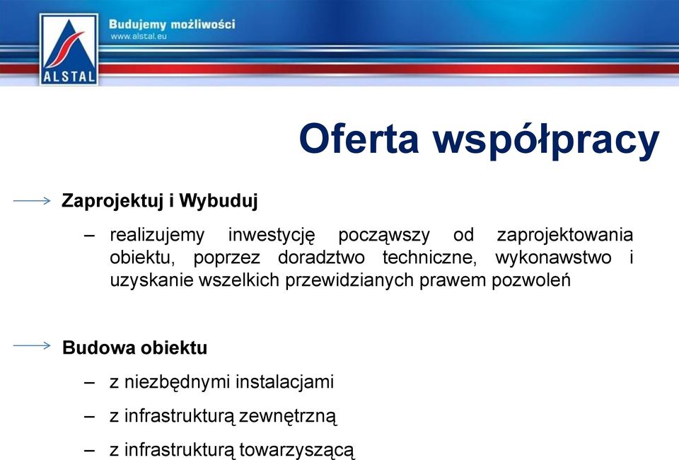 uzyskanie wszelkich przewidzianych prawem pozwoleń Budowa obiektu z