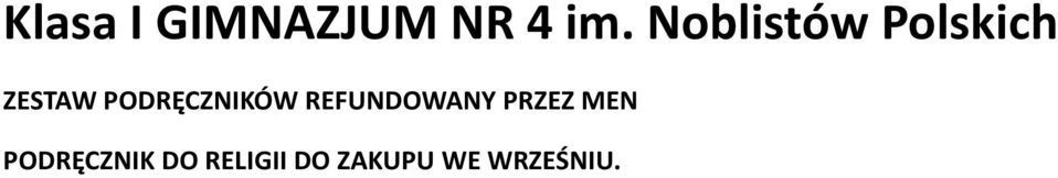 PODRĘCZNIKÓW REFUNDOWANY PRZEZ