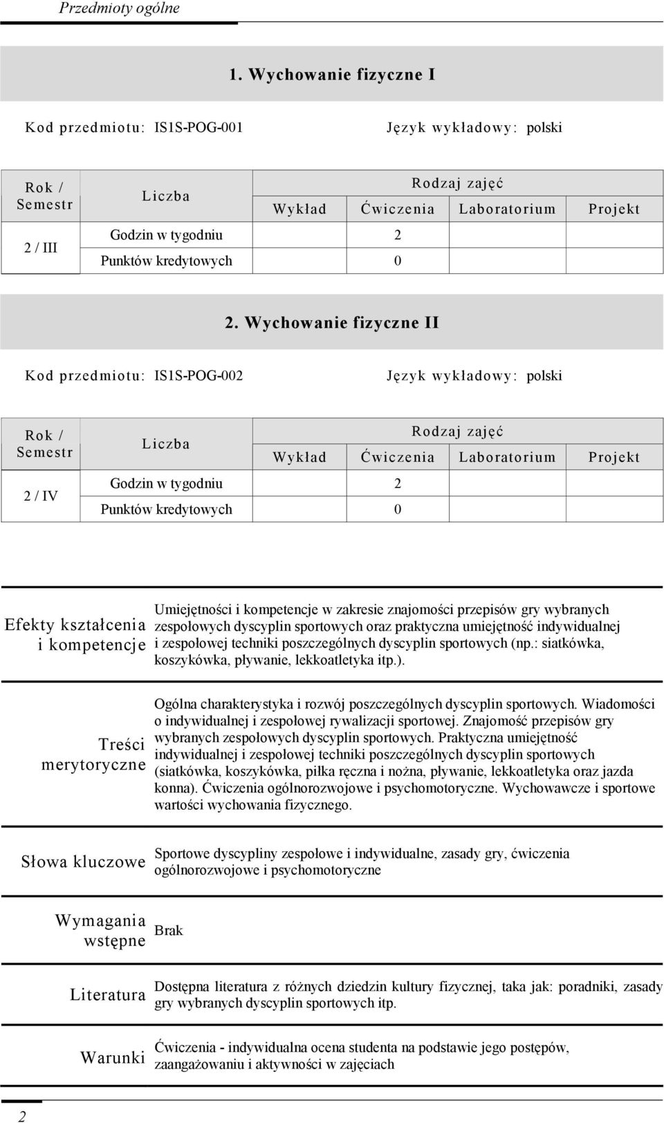 praktyczna umiejętność indywidualnej i zespołowej techniki poszczególnych dyscyplin sportowych (np.: siatkówka, koszykówka, pływanie, lekkoatletyka itp.).