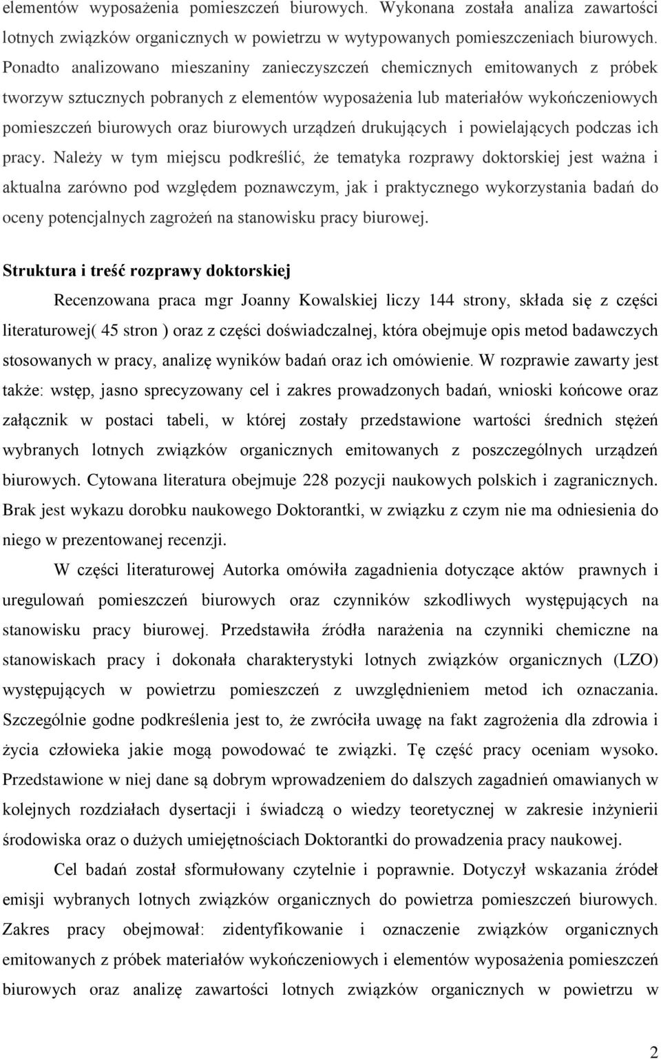 urządzeń drukujących i powielających podczas ich pracy.