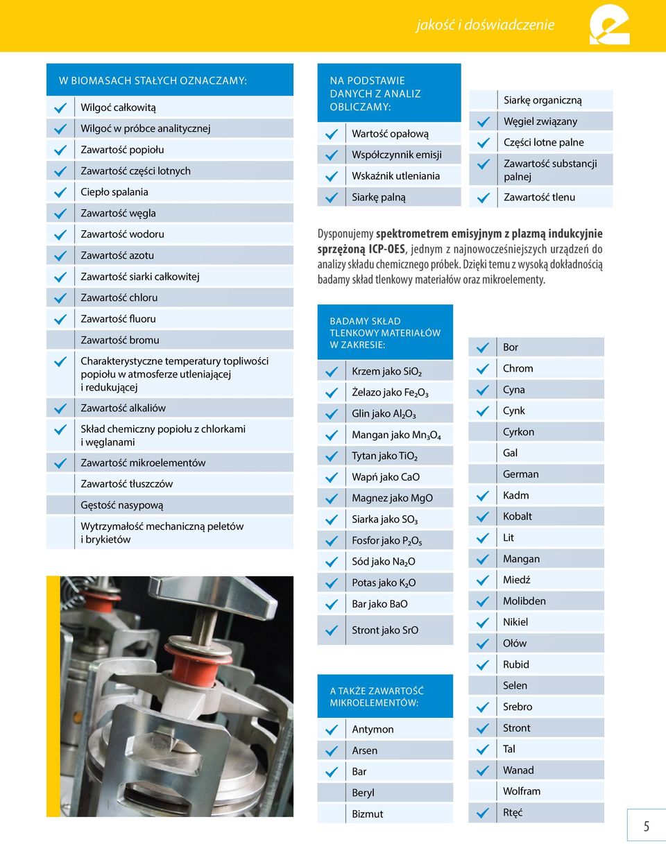 alkaliów Skład chemiczny popiołu z chlorkami i węglanami Zawartość mikroelementów Zawartość tłuszczów Gęstość nasypową Wytrzymałość mechaniczną peletów i brykietów NA PODSTAWIE DANYCH Z ANALIZ