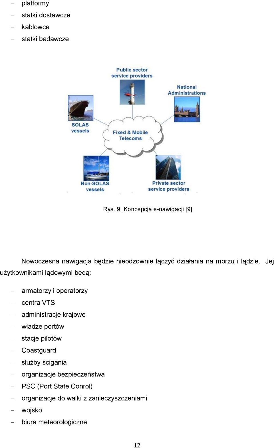 Jej użytkownikami lądowymi będą: armatorzy i operatorzy centra VTS administracje krajowe władze portów