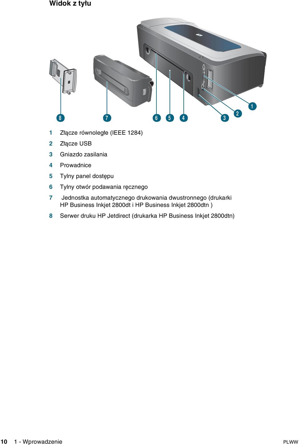 automatycznego drukowania dwustronnego (drukarki HP Business Inkjet 2800dt i HP Business