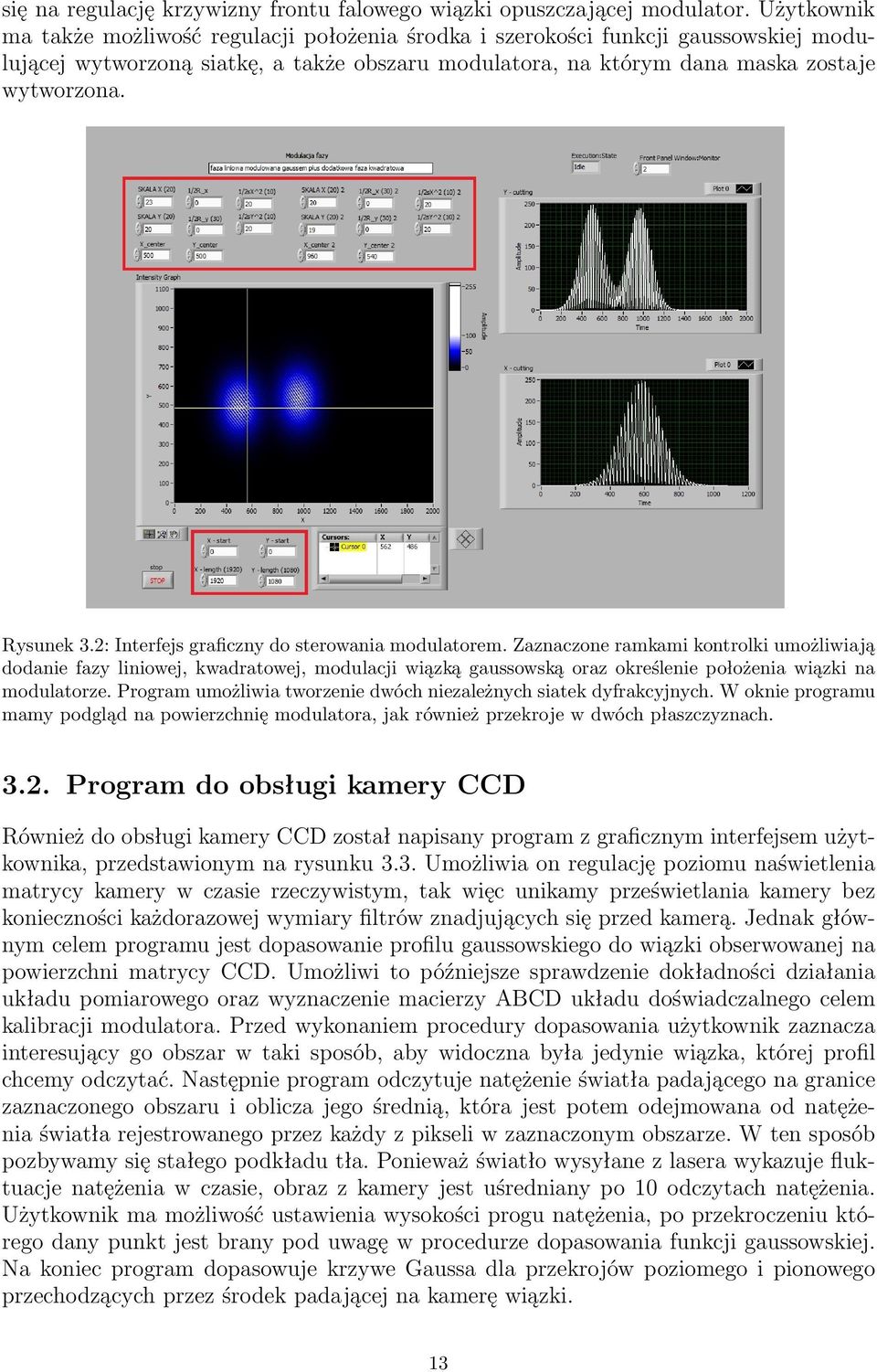 Rysunek 3.2: Interfejs graficzny do sterowania modulatorem.