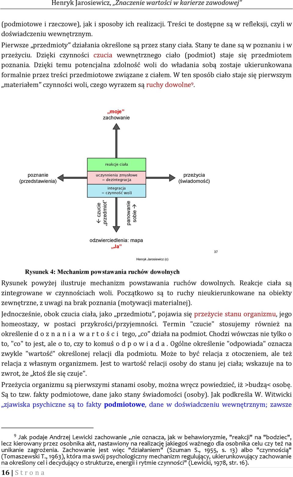 Dzięki czynności czucia wewnętrznego ciało (podmiot) staje się przedmiotem poznania.