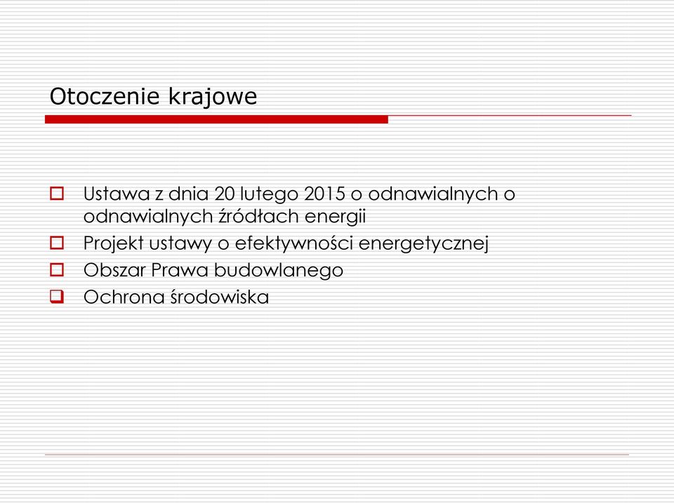 energii Projekt ustawy o efektywności