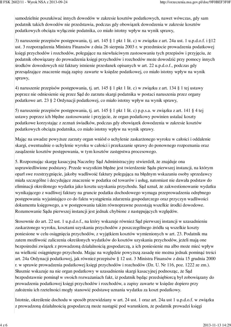 i 12 ust. 3 rozporządzenia Ministra Finansów z dnia 26 sierpnia 2003 r.