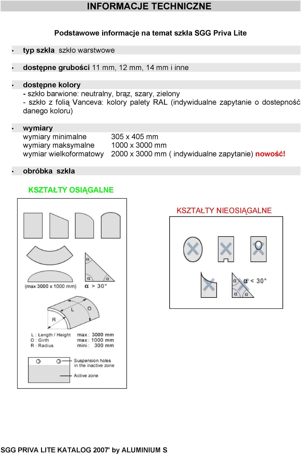 RAL (indywidualne zapytanie o dostepność danego koloru) wymiary wymiary minimalne wymiary maksymalne wymiar wielkoformatowy