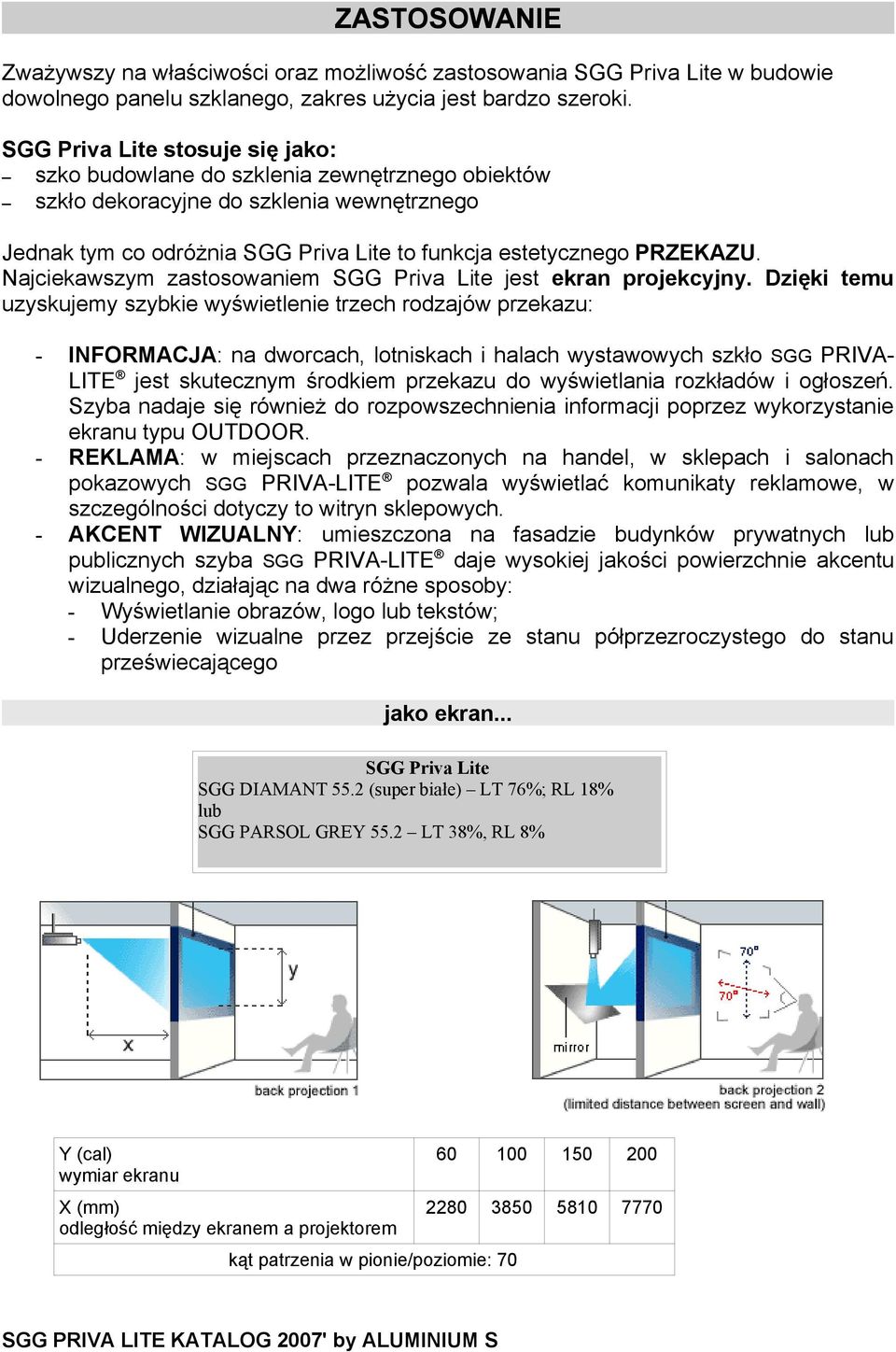 Najciekawszym zastosowaniem SGG Priva Lite jest ekran projekcyjny.