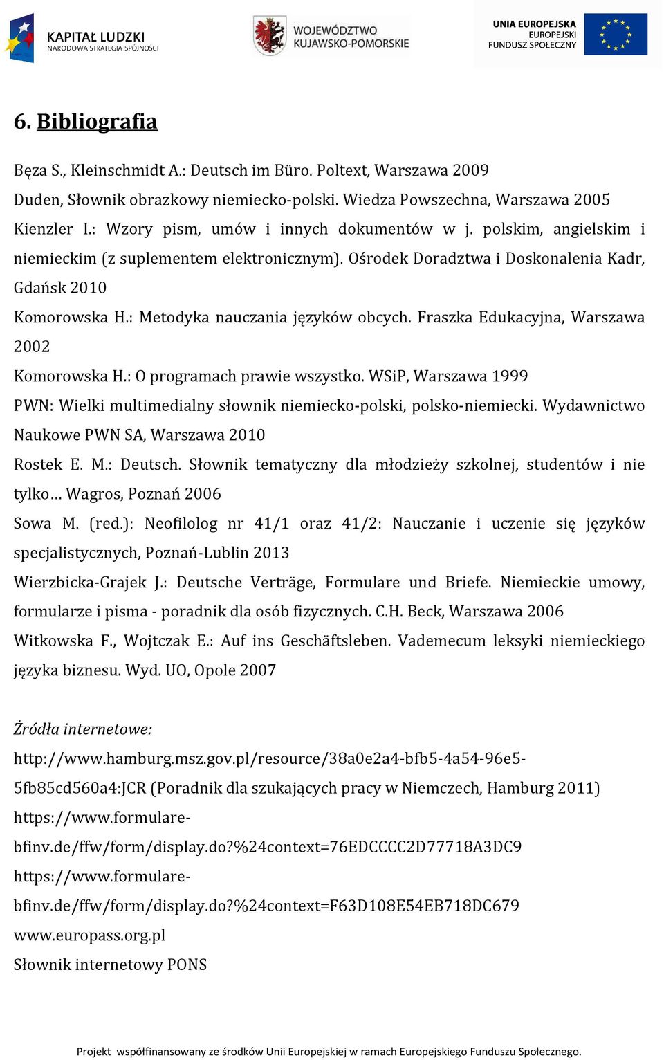 : Metodyka nauczania języków obcych. Fraszka Edukacyjna, Warszawa 2002 Komorowska H.: O programach prawie wszystko.