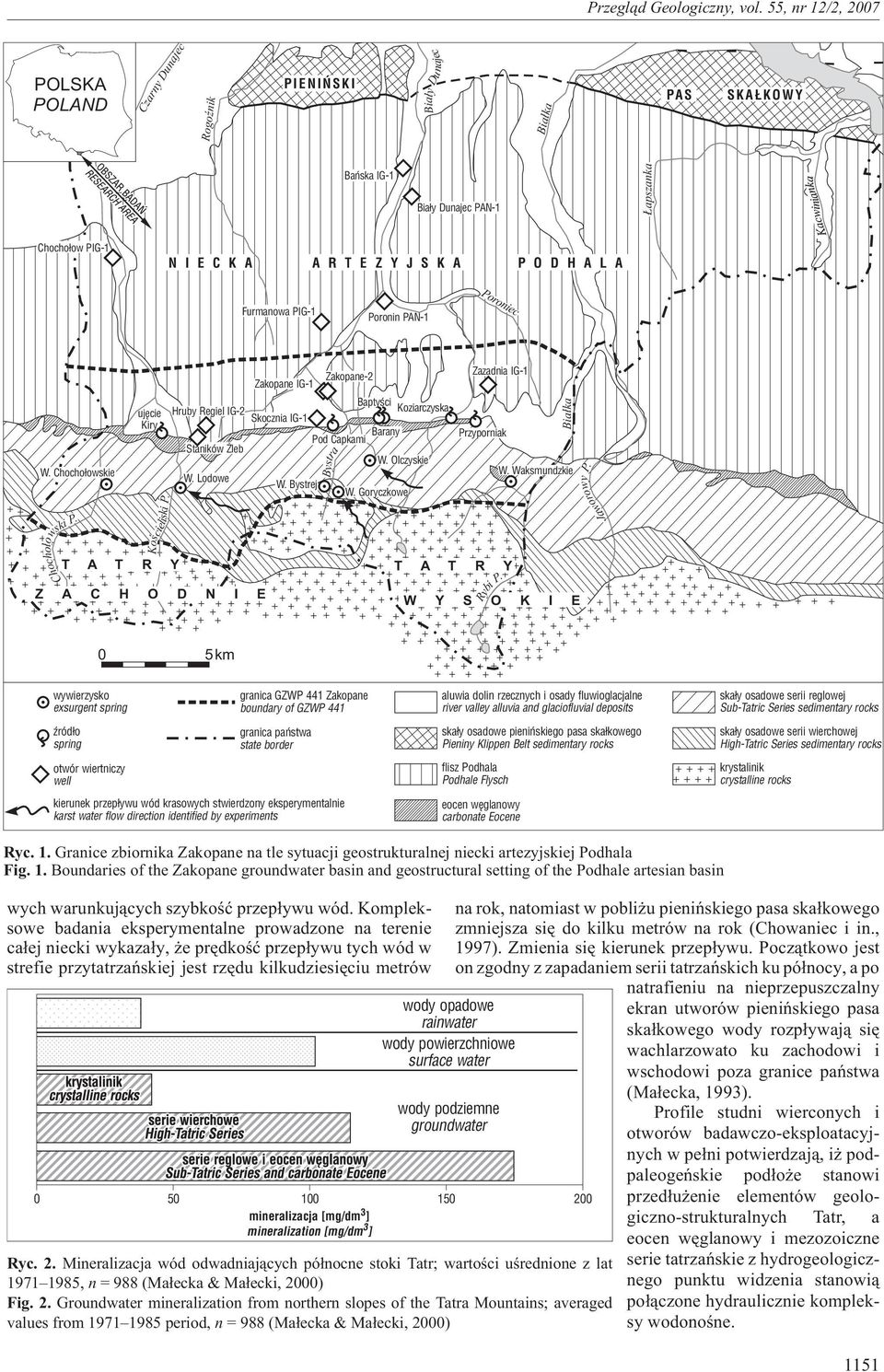 A Furmanowa PIG-1 Poronin PAN-1 Poroniec W. Chocho³owskie Chocho³owski P. ujêcie Kiry œcieli Ko ki.