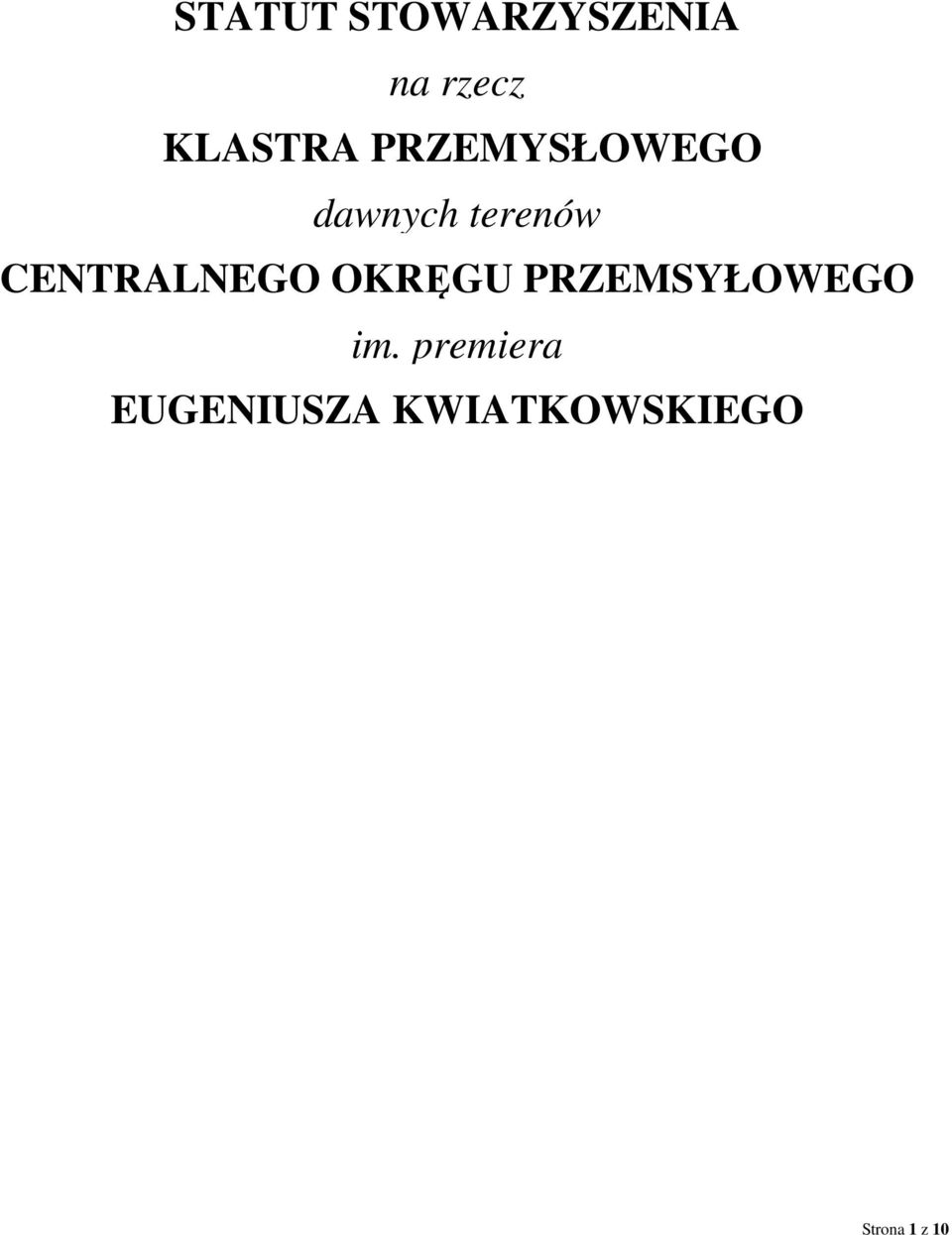 CENTRALNEGO OKRĘGU PRZEMSYŁOWEGO im.