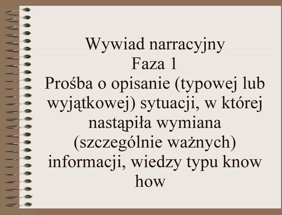 sytuacji, w której nastąpiła wymiana