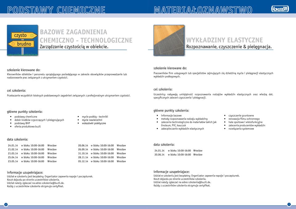 Pracowników firm usługowych lub specjalistów zajmujących się dziedziną mycia i pielęgnacji elastycznych wykładzin podłogowych.