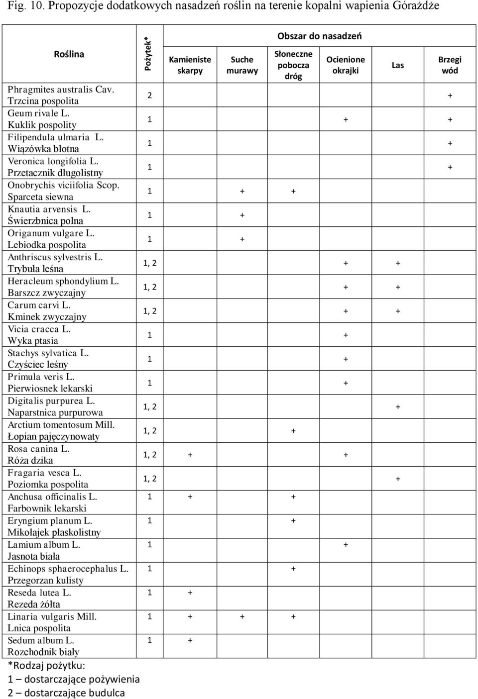 australis Cav. Trzcina pospolita 2 + Geum rivale L. Kuklik pospolity + Filipendula ulmaria L. Wiązówka błotna Veronica longifolia L. Przetacznik długolistny Onobrychis viciifolia Scop.