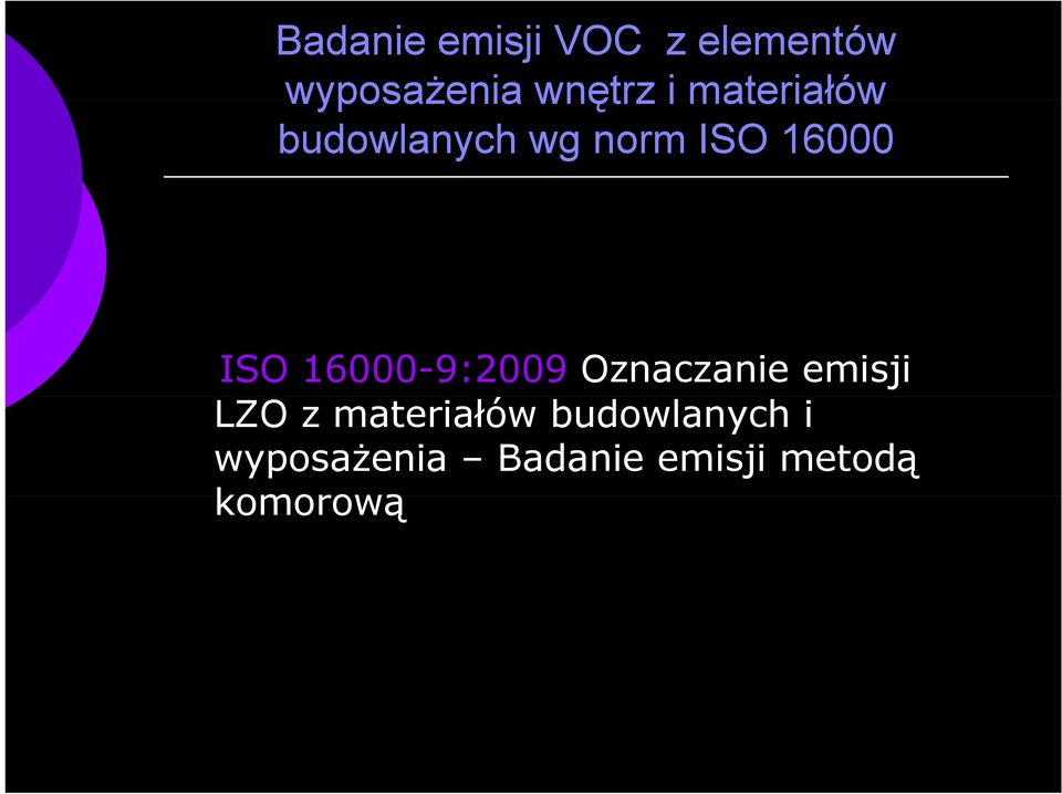 16000-9:2009 Oznaczanie emisji LZO z materiałów